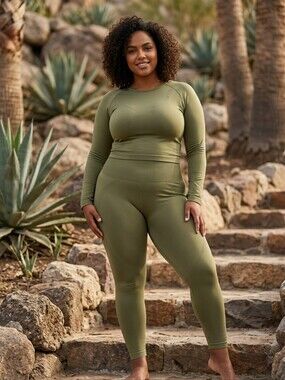 JoyLab Olive Ribbed Leggings